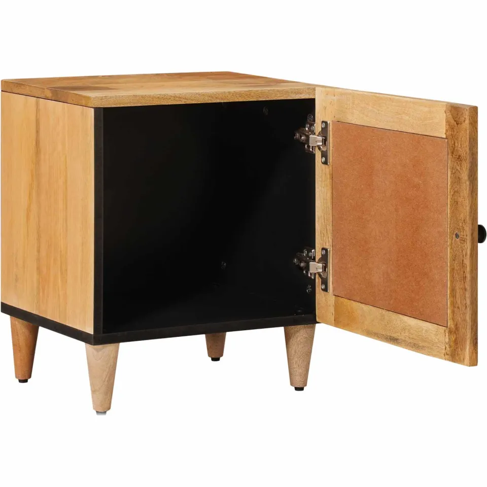 vidaXL Nachtkastje Naturel 40 x 33,5 x 46 cm Massief Mango Hout, foto 2
