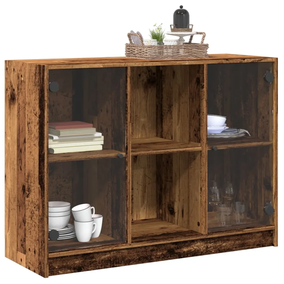 vidaXL Dressoir 102x37x75,5 cm bewerkt hout oud houtkleurig Bruin