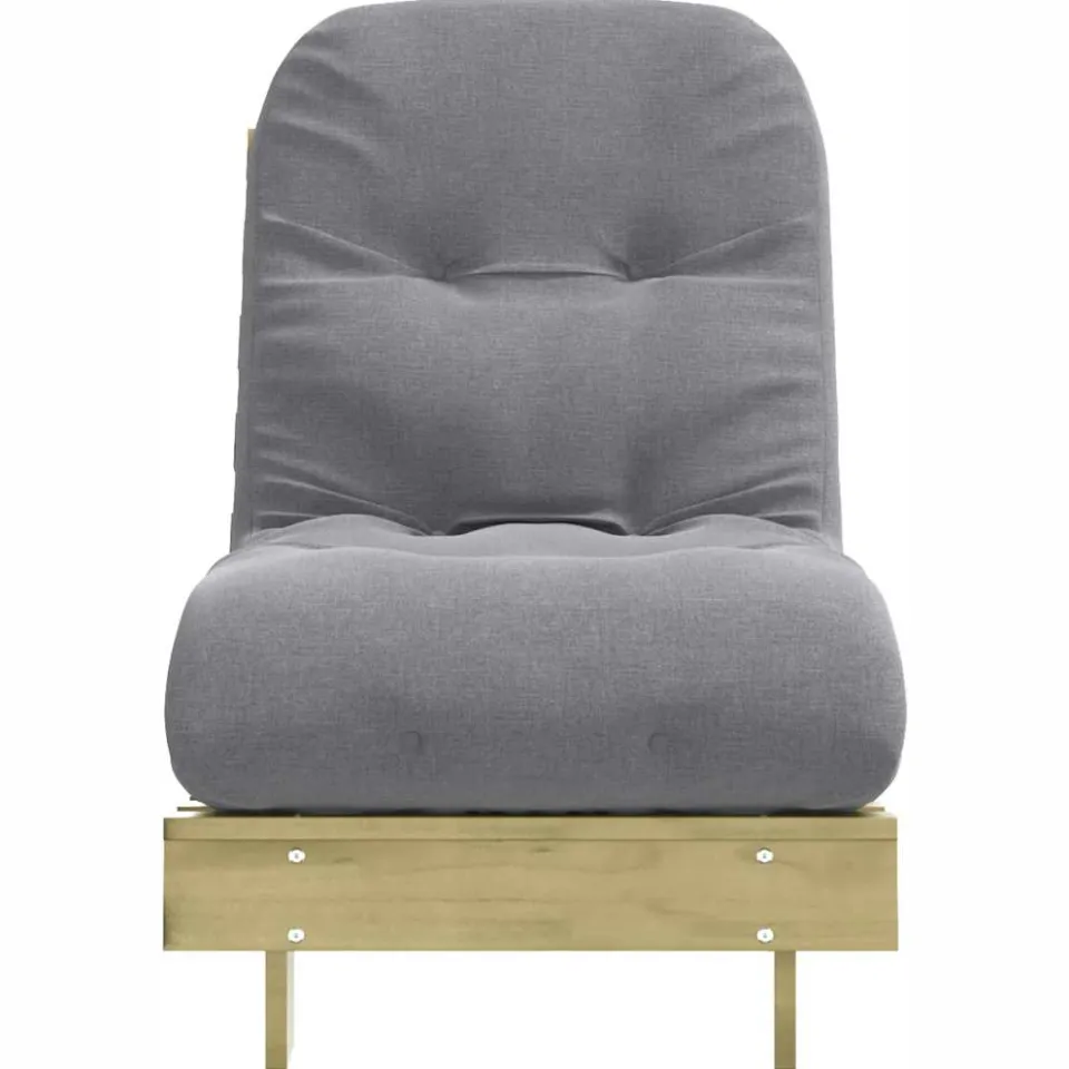 vidaXL Futon slaapbank met matras 60x206x11 cm geïmpregneerd hout Bruin