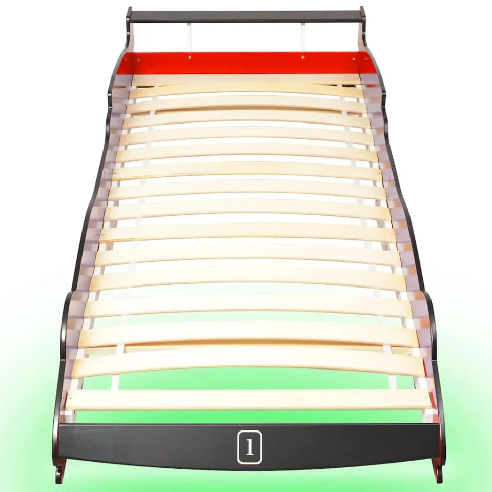 vidaXL Kinderbed raceauto met LED-verlichting rood 90x200 cm, foto 4