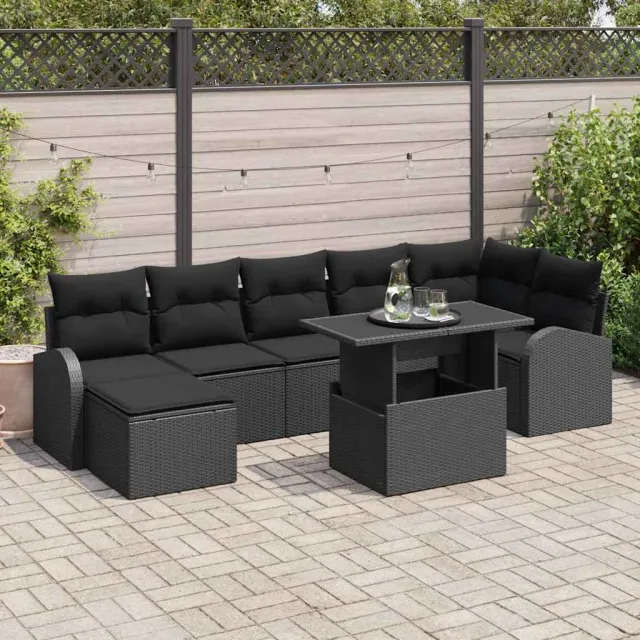 vidaXL Tuin Sofa Set 8 st Zwart poly rattan