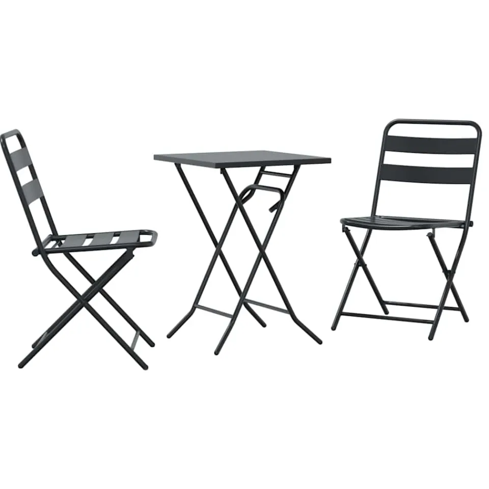 vidaXL Tuin Bistro Set 3 st Antraciet Staal, foto 3