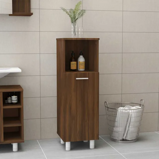 vidaXL Badkamerkast 30x30x95 cm bewerkt hout bruin eikenkleur, foto 2