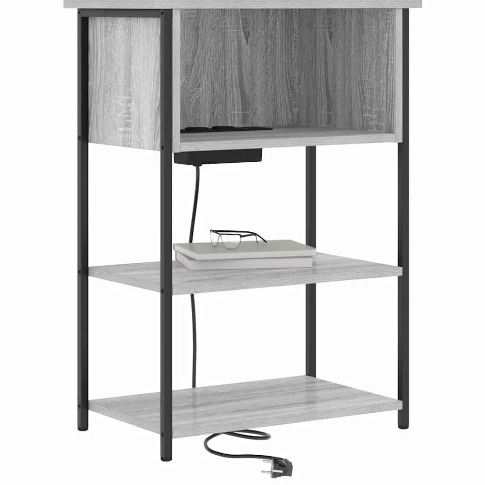 vidaXL Nachtkastje Grijs Sonoma 55 x 31 x 76 cm Bewerkt hout
