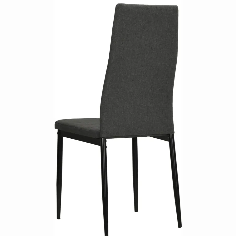 vidaXL Eetkamerstoelen 4 st stof donkergrijs grijs, foto 4