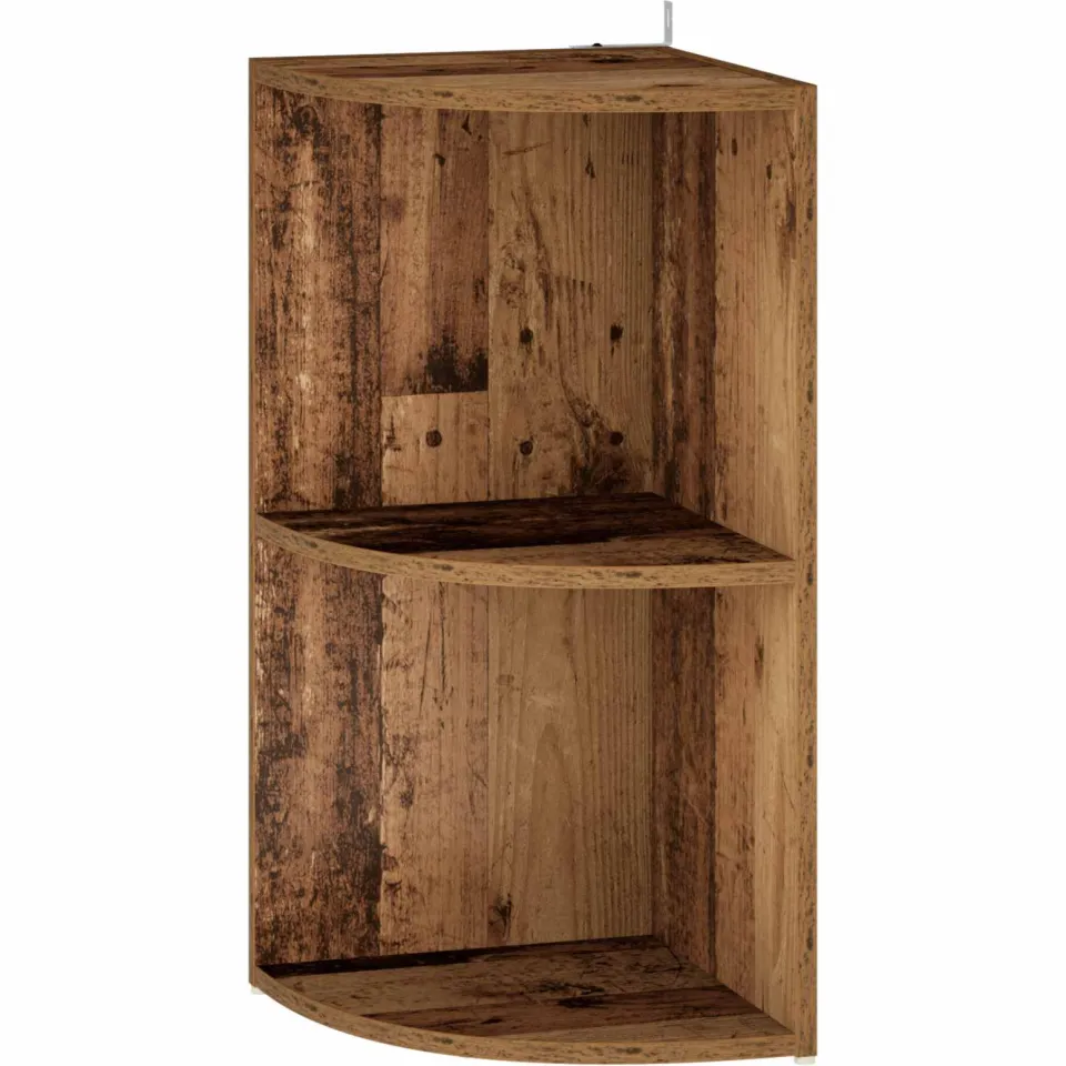 vidaXL Hoekplank 2-laags 31,5 x 31 x 66 cm Bewerkt hout Oud hout bruin, foto 3