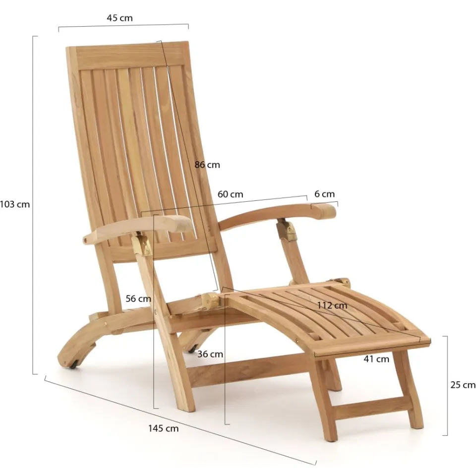 Sunyard Furniture Sunyard Liverpool deckchair bruin, foto 3