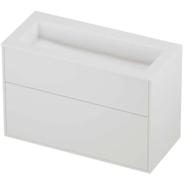 Proline Aristo Badmeubelset Polystone Elegant 2 Laden 100x46x67 cm Glans Wit Mat White Mat Wit