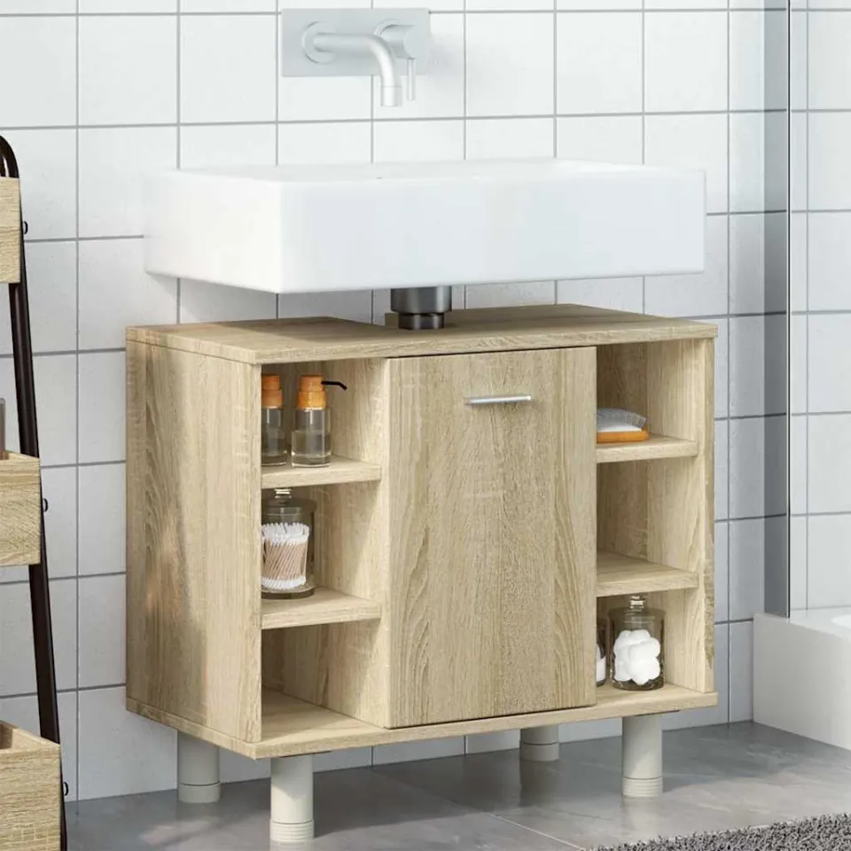 vidaXL Badkamerkast 60x32x53,5 cm spaanplaat sonoma eikenkleurig, foto 4