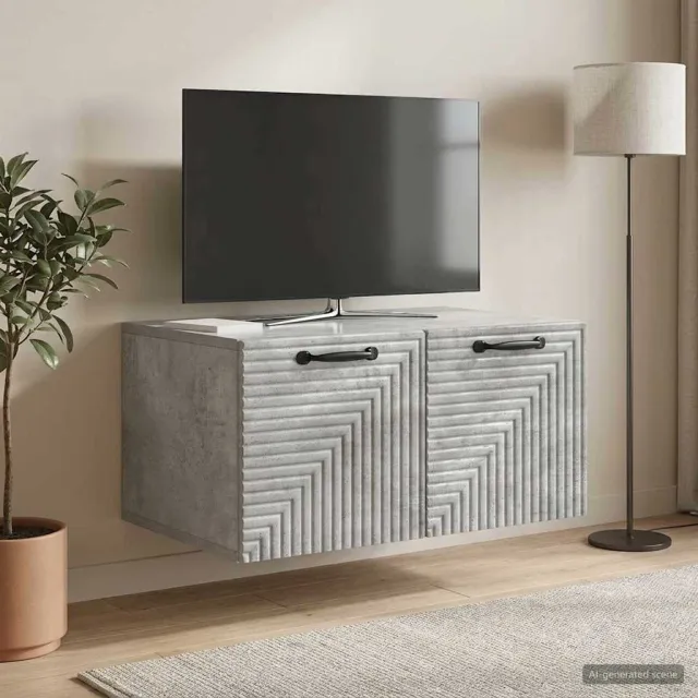 vidaXL Wandbeugel TV-kast Betongrijs 59,5 x 41 x 30 cm Bewerkt hout