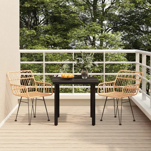 vidaXL 3-delige Tuinset poly rattan bruin, foto 2
