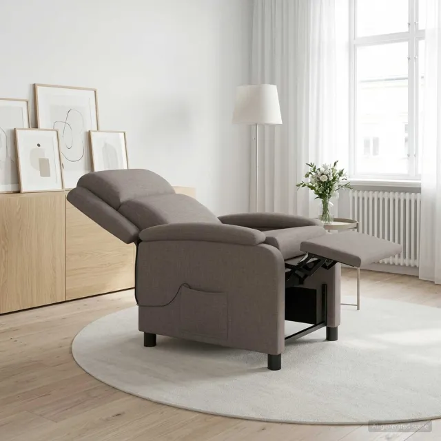 vidaXL Massage Recliner Taupe Stof