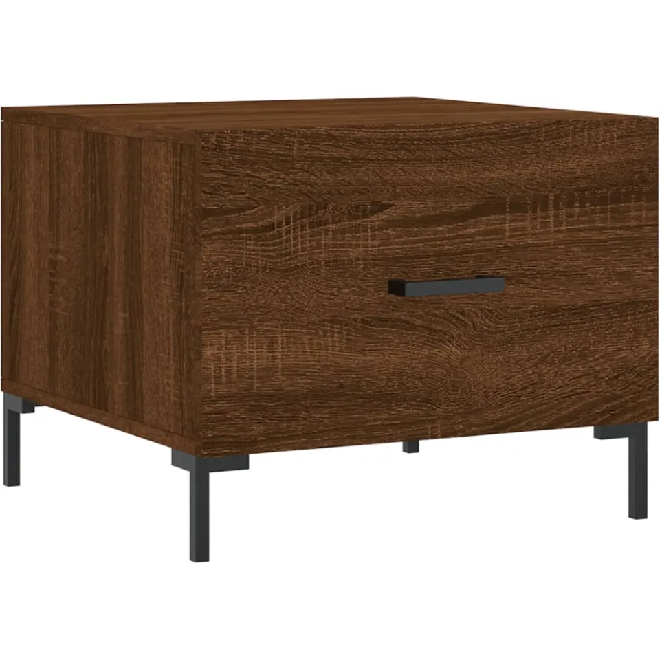 vidaXL Salontafels 2 st 50x50x40 cm bewerkt hout bruin eikenkleur, foto 3