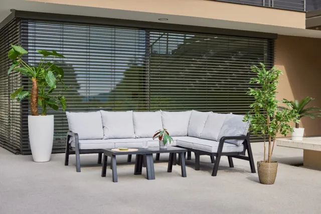 Hartman Ibiza hoekbank loungeset Antraciet/Grijs