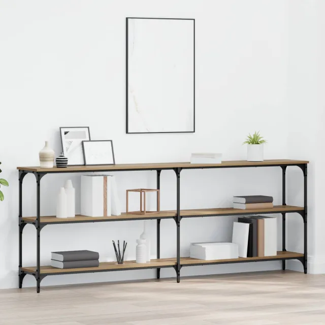 vidaXL Wandtafel artisanaal eikenkleurig 200 x 29 x 75 cm, foto 2