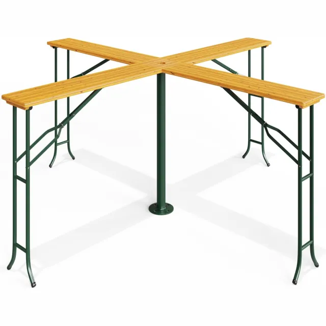 Casaria Statafel XXL – Tuintafel 4 Arms Inklapbaar 241x241x104 cm - Hout eiken
