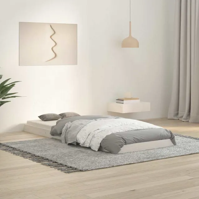 vidaXL Bedframe massief grenenhout wit 75x190 cm