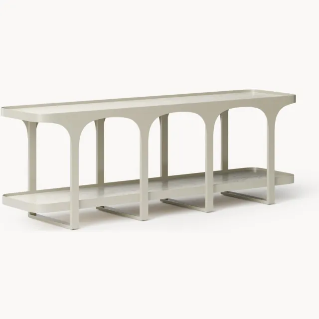 Westwing Collection Tv-meubel Bella met travertijn look Beige