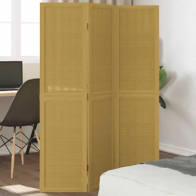 vidaXL Kamerscherm met 3 panelen massief paulowniahout bruin, foto 2
