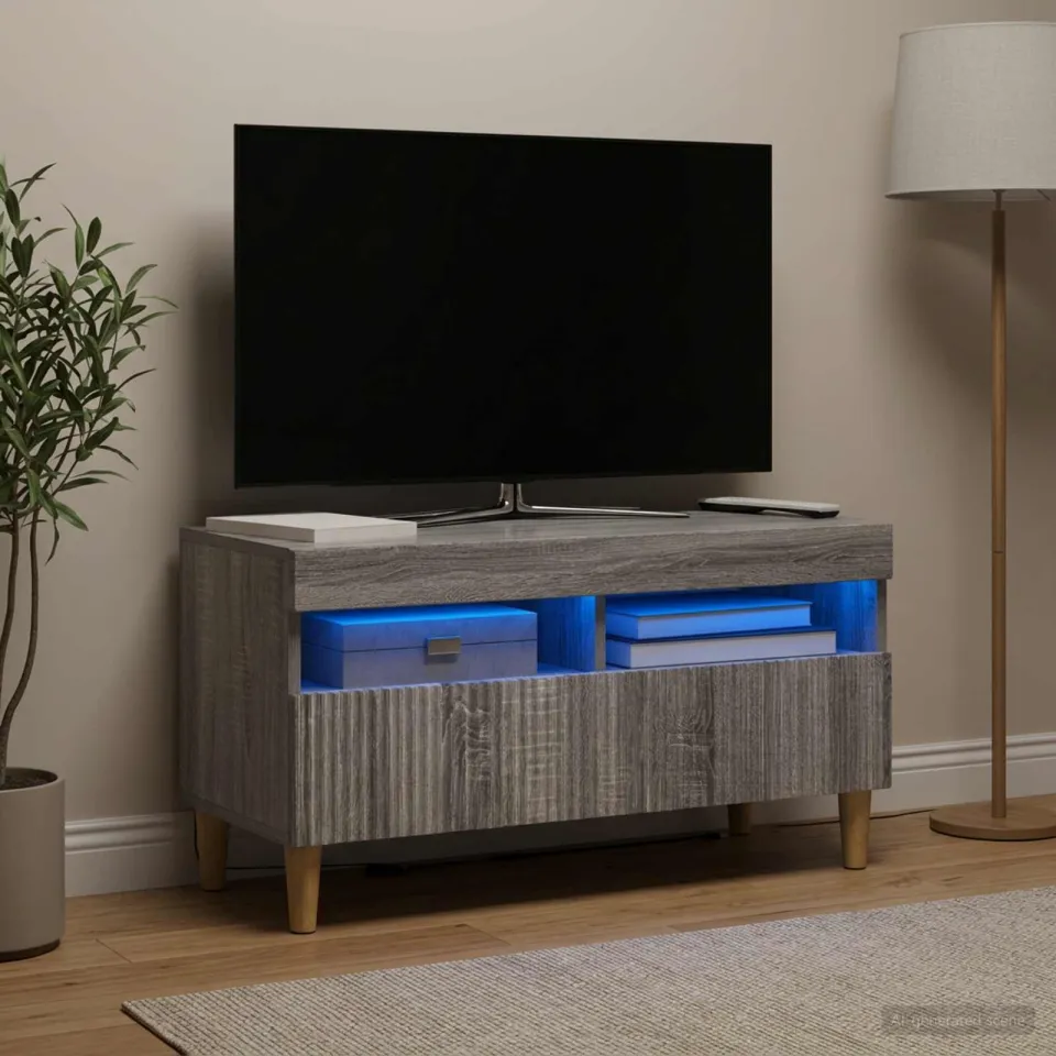 vidaXL LED tv-meubel ARNHEM 81 x 35 x 43 cm Grijs Sonoma Bewerkt hout, foto 4