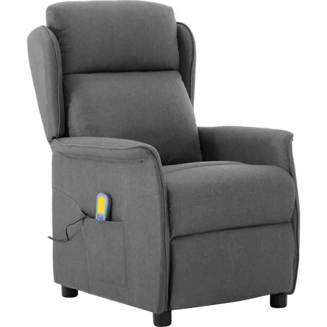 vidaXL Massagestoel Lichtgrijs 93.5 x 67.5 x 101.5 cm Stof
