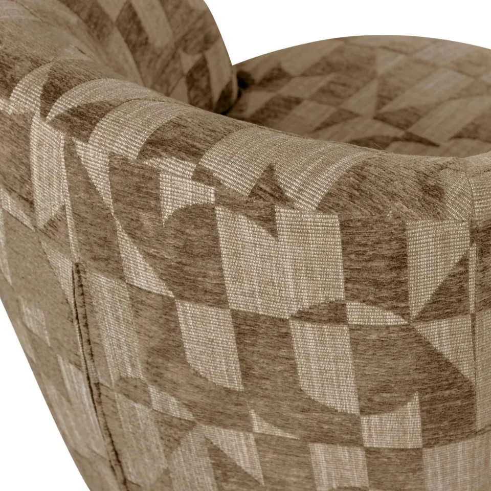 WOOOD Serra Draaifauteuil - Grafisch Patroon - Oudroze - 68x70x77, foto 6