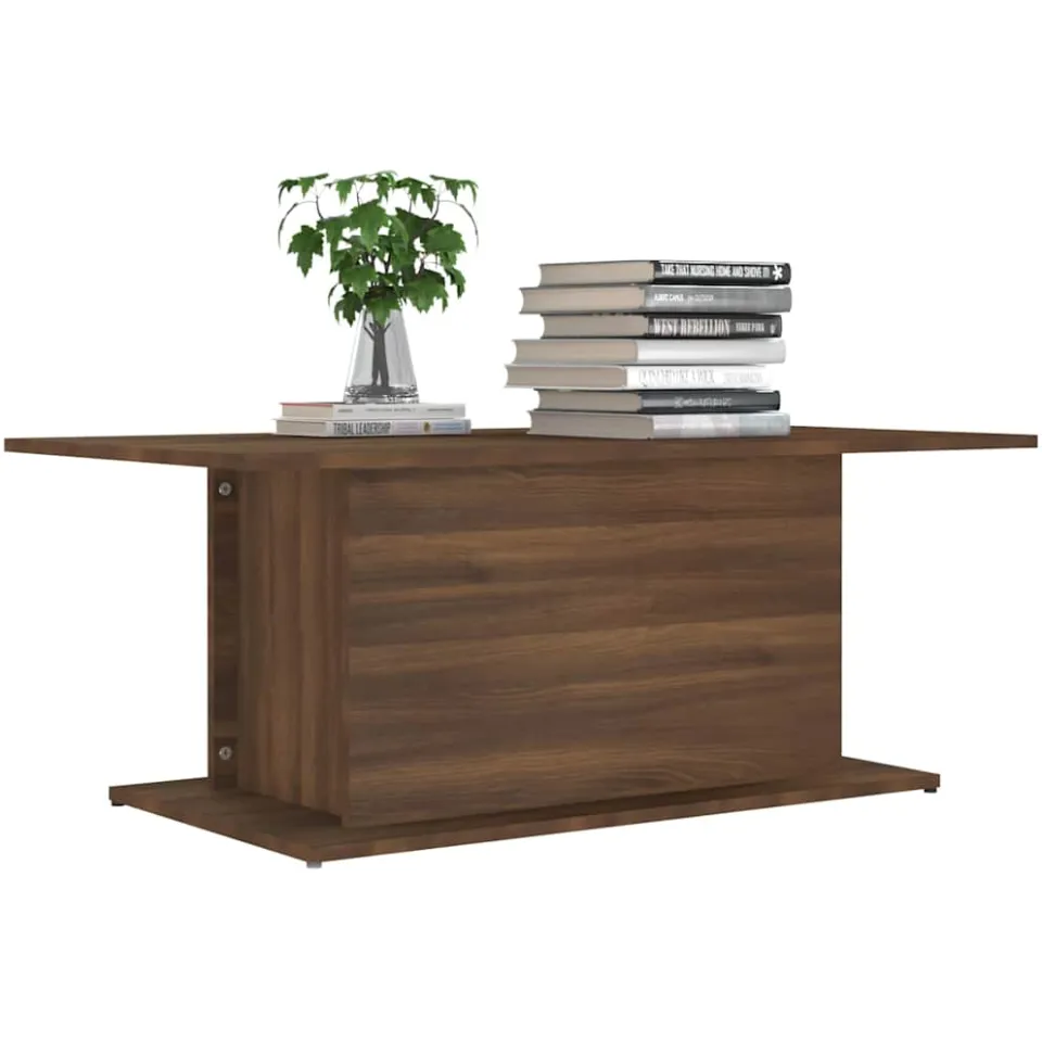 vidaXL Salontafel 102x55,5x40 cm bewerkt hout bruin eikenkleur, foto 3