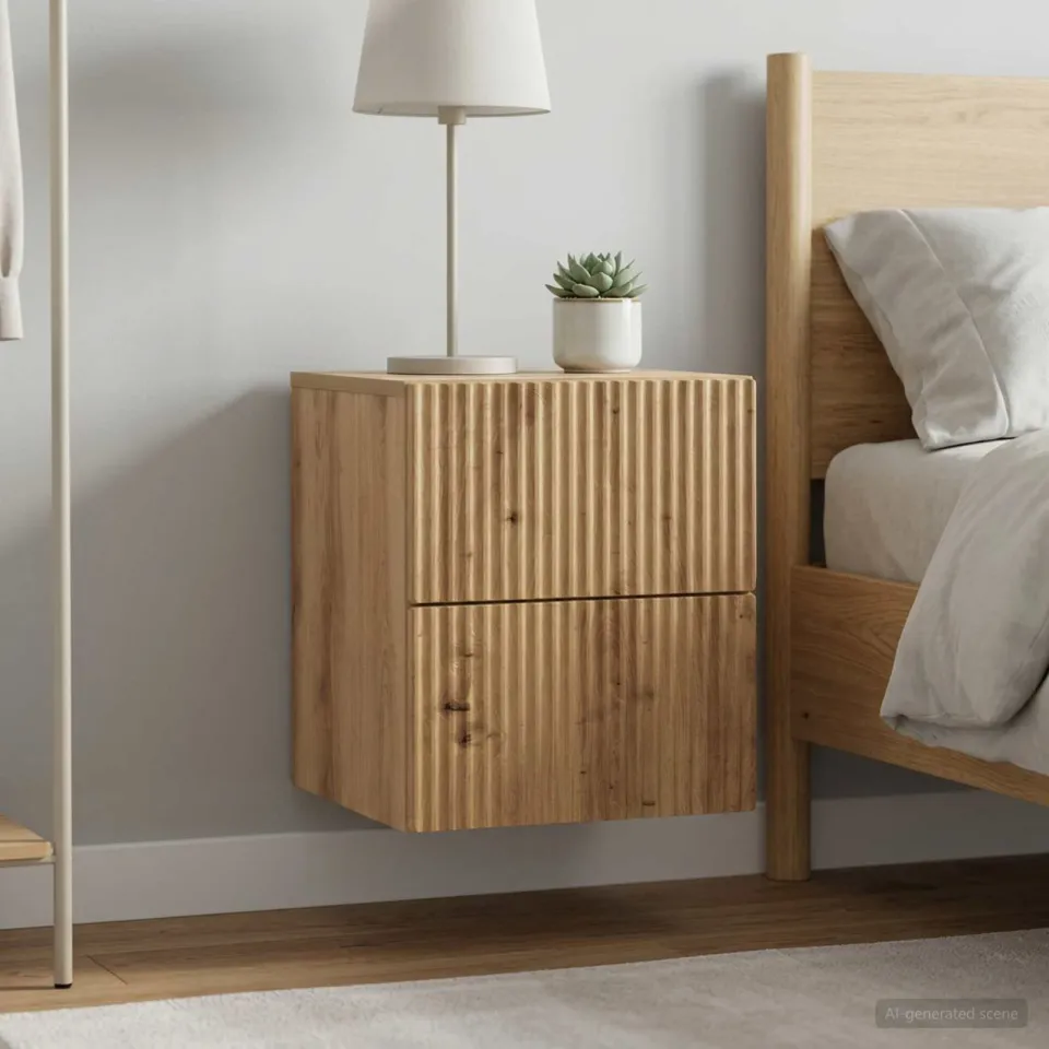 vidaXL Wandbeugel Bedkast 2 st Artisanaal eiken 33 x 34,5 x 40 cm, foto 4