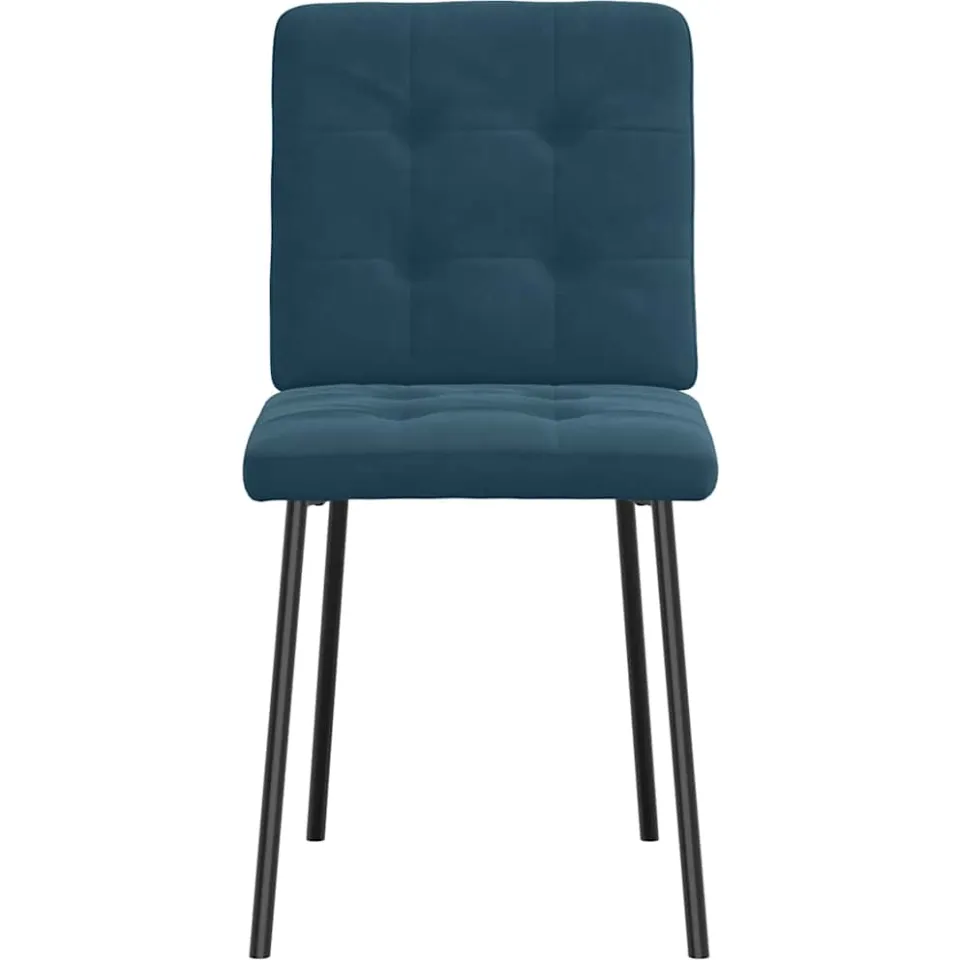 vidaXL Eetkamerstoelen 4 st fluweel blauw, foto 4