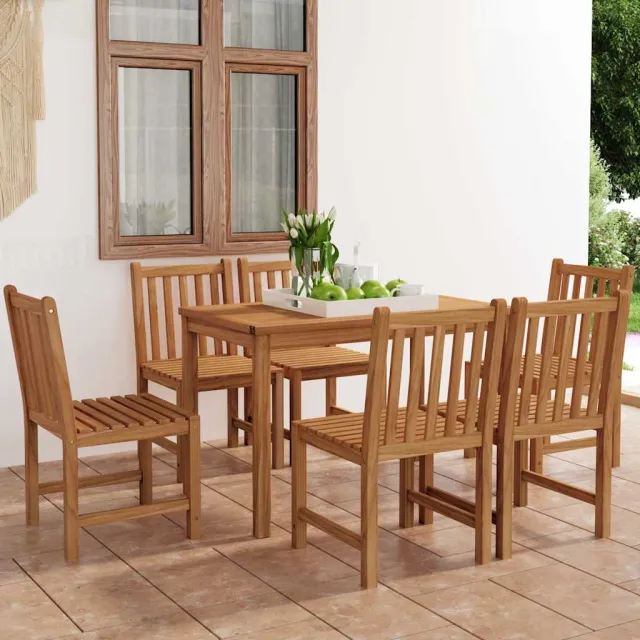 vidaXL 7-delige tuinset 120x70 cm massief teakhout bruin, foto 2