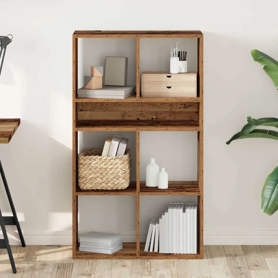 vidaXL Boekenkast 66x31x112 cm bewerkt hout oud houtkleurig bruin, foto 2