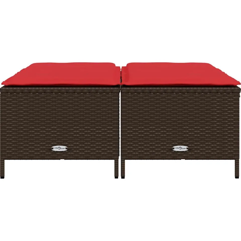 vidaXL Tuinstoelen met kussens 4 stuks Bruin Poly Rotan