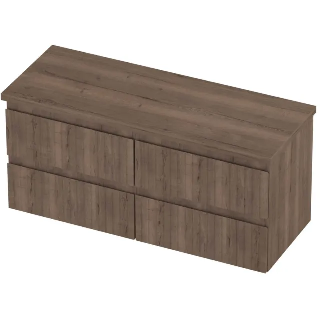 Proline Deck Badmeubelset Symmetrisch Gefreesd 4 Laden 120x46x55 cm Terra Oak Eiken
