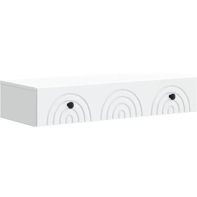 vidaXL Wandgemonteerde - Zijtafel - Wit - 87,5 - x - 34,5 - x - 17 - cm - Bewerkt - hout