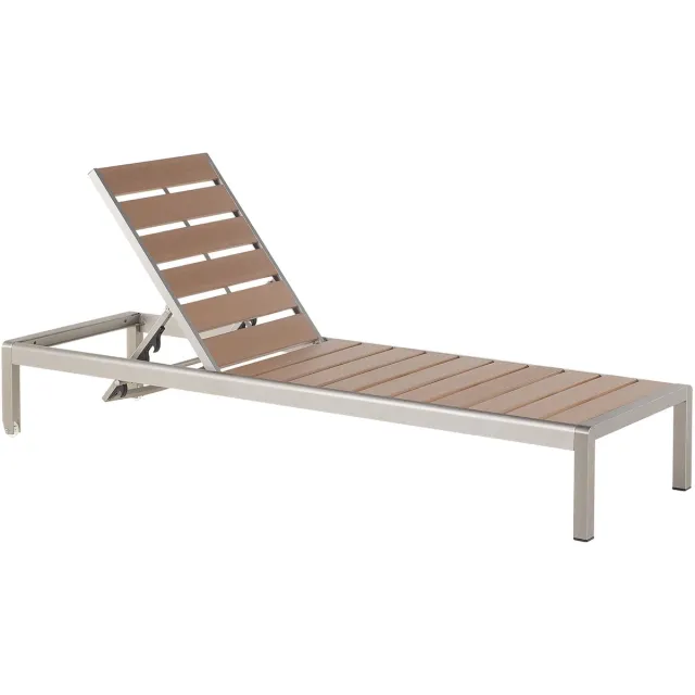 Beliani NARDO - Strandstoel - Lichte houtkleur - Aluminium Bruin