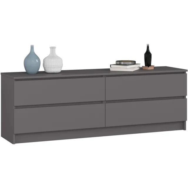 Akord Ladekast K160 met 4 Lades / AKORD Furniture Factory / Grafietgrijs / 160 x 55 x 40 cm