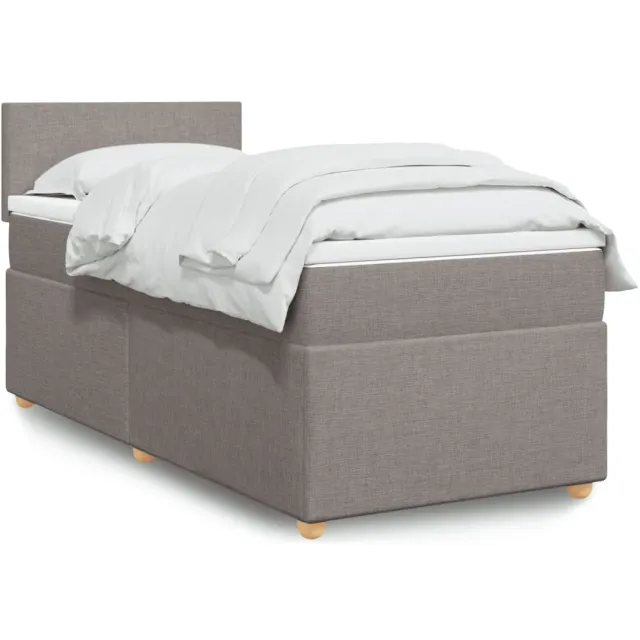 vidaXL Boxspring met matras stof taupe 90x190 cm