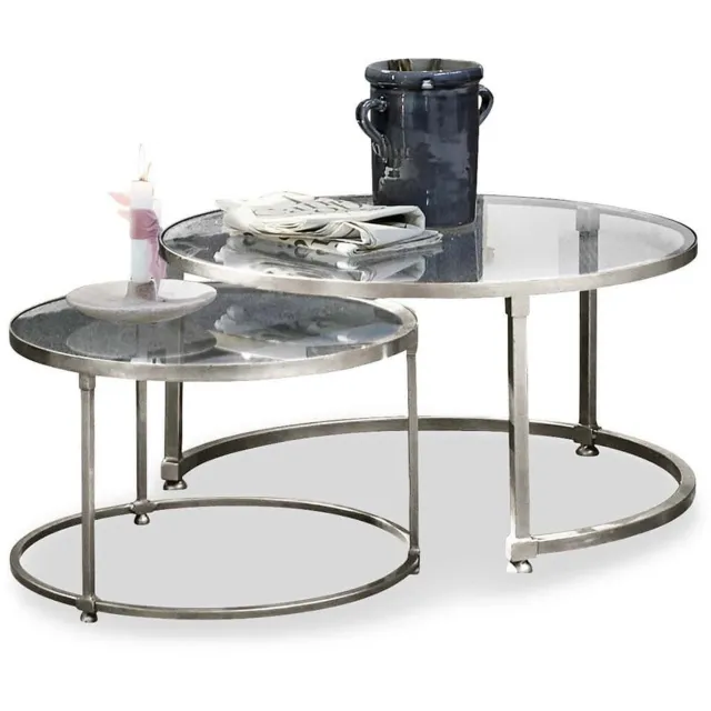 Loberon Salontafel set van 2 Kabala zilverkleurig