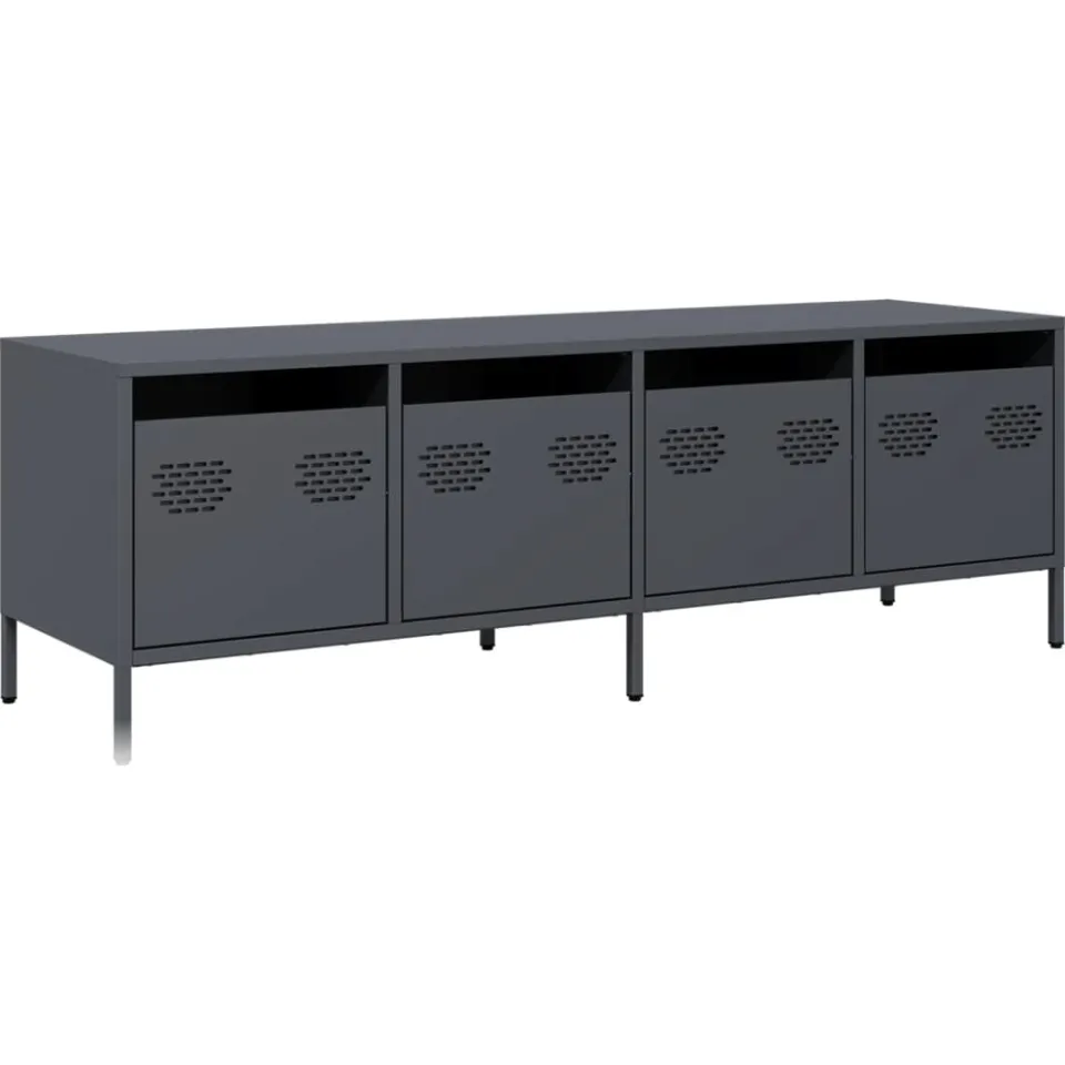 vidaXL Tv-meubel 135x39x43,5 cm koudgewalst staal antracietkleurig, foto 3
