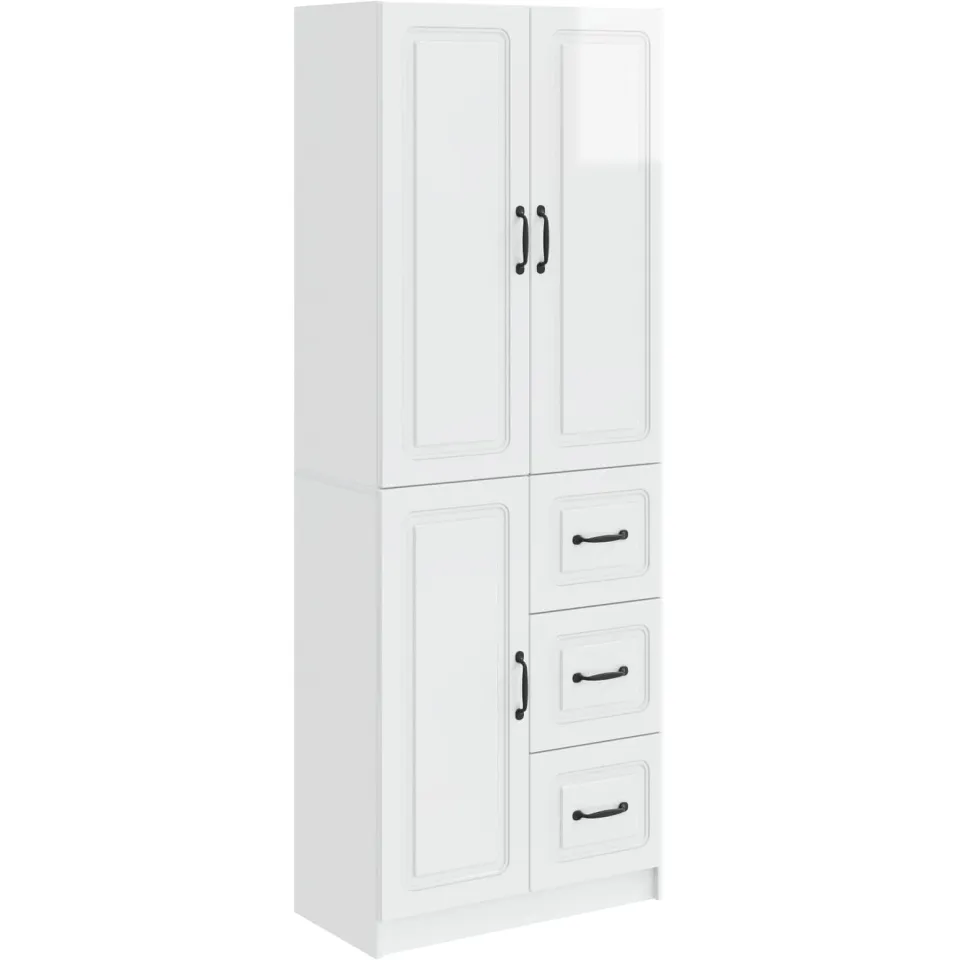 vidaXL Kastenset 2 st Hoogglans Wit Bewerkt hout, foto 3