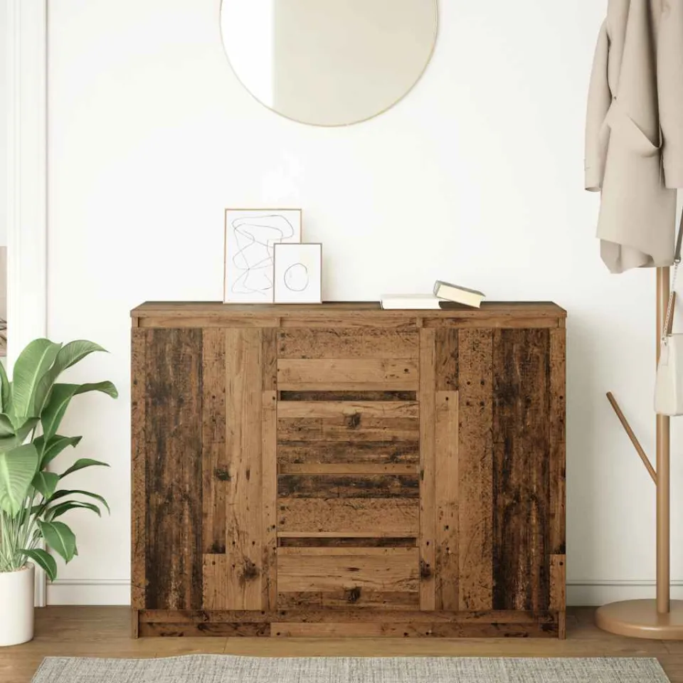 vidaXL Dressoir met lades 100,5x35x76 cm spaanplaat bewerkt hout bruin, foto 3