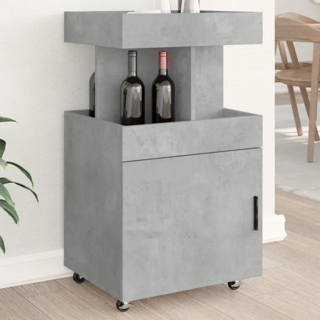 vidaXL Drankkar 50x41x89 cm bewerkt hout betongrijs grijs, foto 2