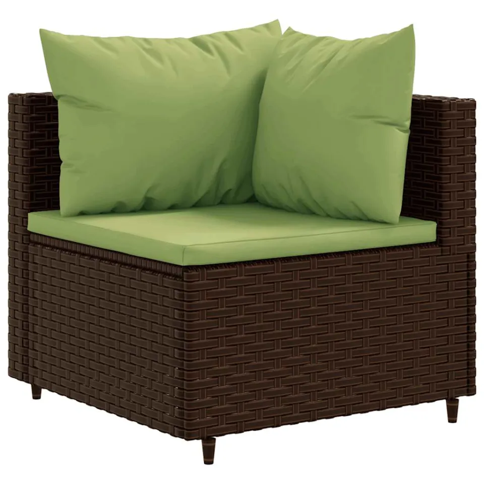 vidaXL 6-delige Loungeset met kussens poly rattan bruin, foto 3
