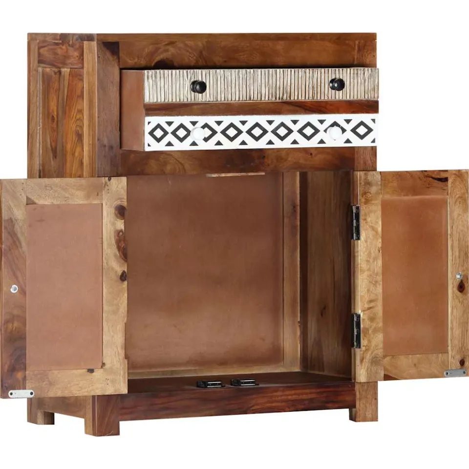 vidaXL Bijzetkast 60x30x75 cm massief acaciahout bruin, foto 2