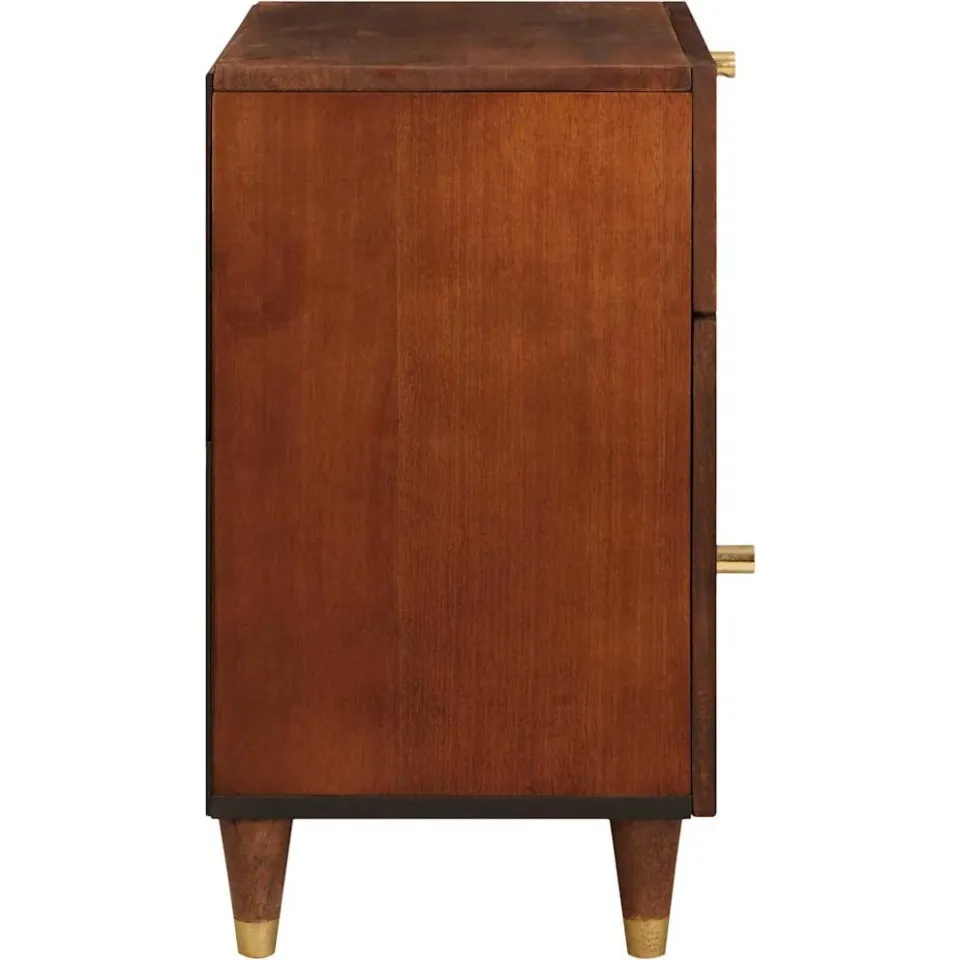 vidaXL Nachtkastjes met lade 50 x 33 x 60 cm Massief Mango Hout bruin, foto 4