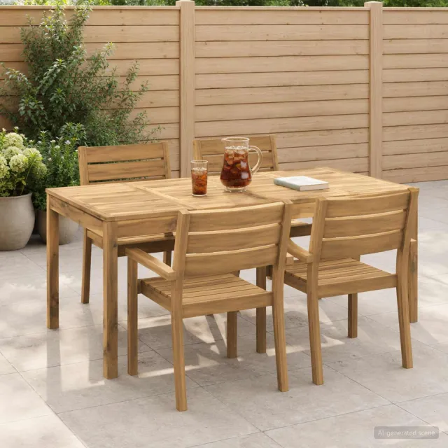vidaXL Tuindiner tafel LAREN Witgewassen 180 x 88,5 x 75 cm, foto 2