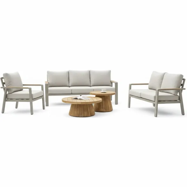 Belito Birmingham Loungeset Nr.8 - Taupe Aluminium - 6 personen Antraciet