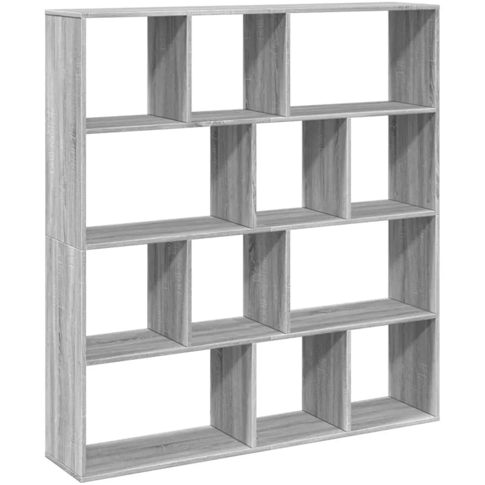 vidaXL Boekenkast 132x29x141,5 cm bewerkt hout betongrijs