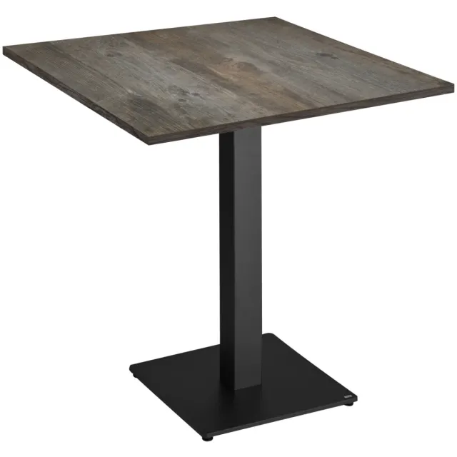 Vega Tafel Maliana; 80x80x75 cm (LxBxH); Tafelblad pijnboom rustiek, frame zwart; vierkant