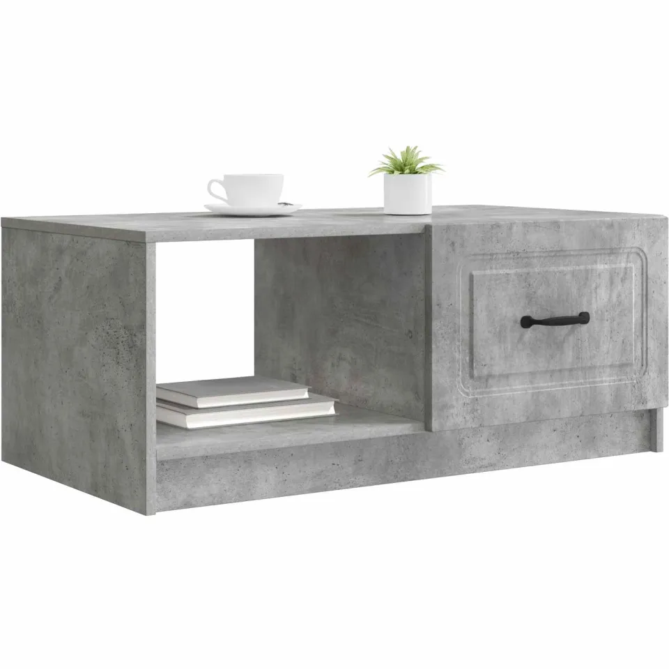 vidaXL Salontafel Betongrijs 90 x 50 x 37 cm Bewerkt hout